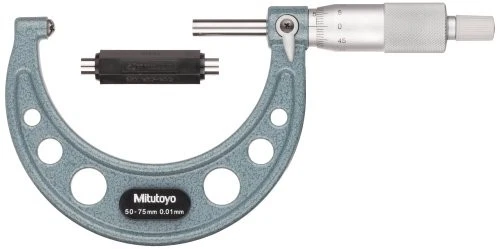 Mitutoyo 115-117 Spherical Face Micrometer  Ratchet Stop  50-75mm Range  0.01mm