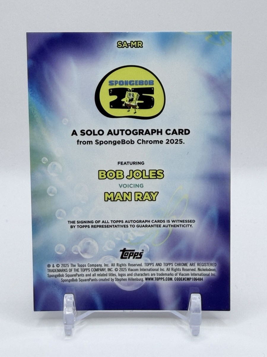 2025 Topps Chrome Spongebob Bob Joles Auto Voice Of Man Ray | eBay