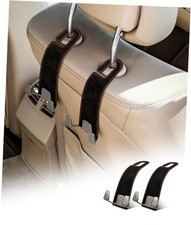 Purse Hooks for Car, 2PCS Car Headrest Hooks for Purse Bag Suede BLACK 2Pack