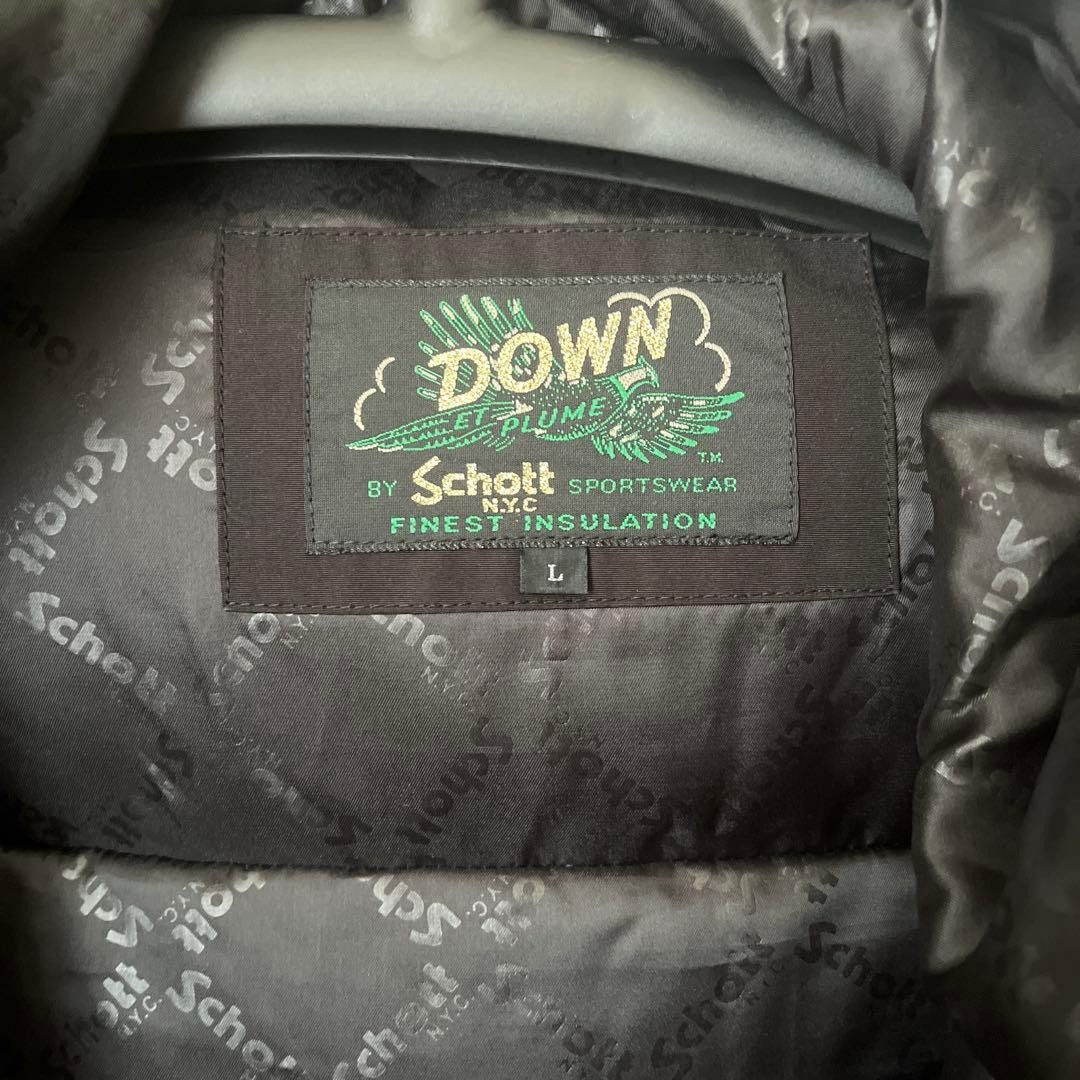 SCHOTT DOWN Black Down Jacket Size L - image 3