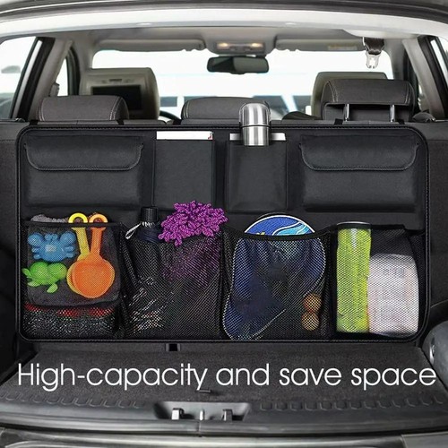 Multi-Pocket Car Trunk Organizer High Capacity Adjustable Backseat Storage Bag A