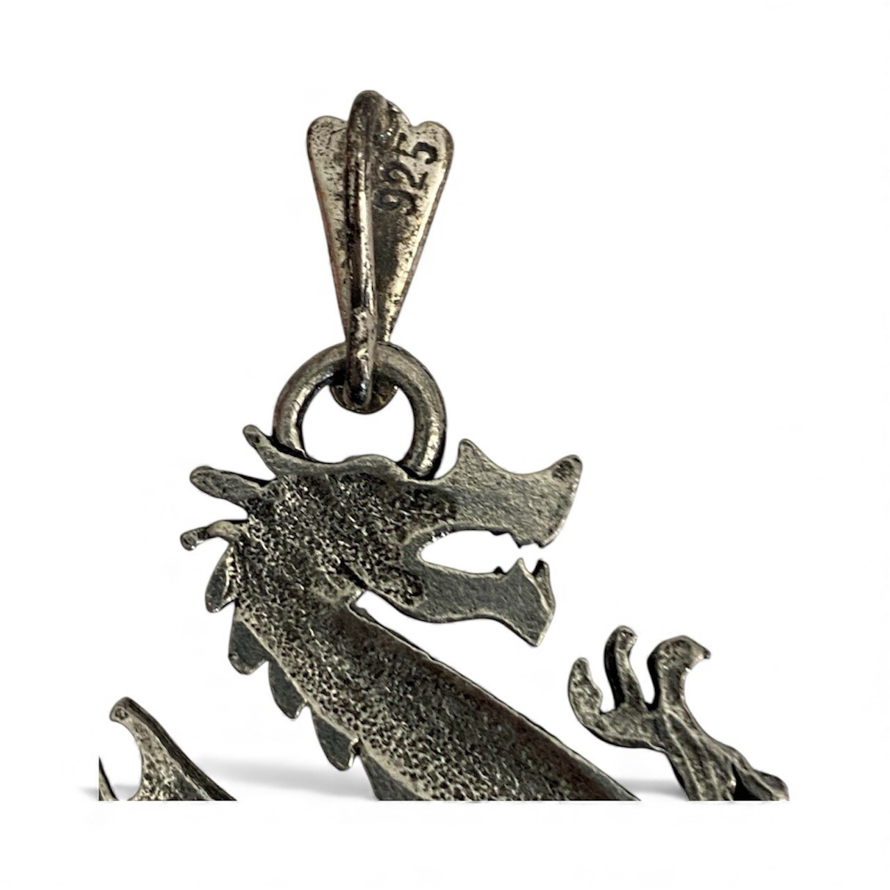 Solid 925 Sterling Silver Chinese Dragon Pendant … - image 3