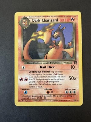  Dark Charizard 4/82 - ENG Vintage - Set Team Rocket - Pokémon État GOOD + - Photo 1/4