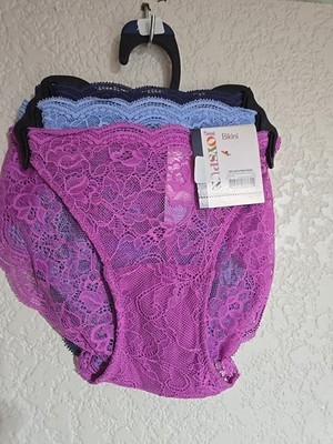 3 PAIR JOYSPUN SEXY LACE STRING BIKINI PANTIES    NWT SZ XXXL (22)