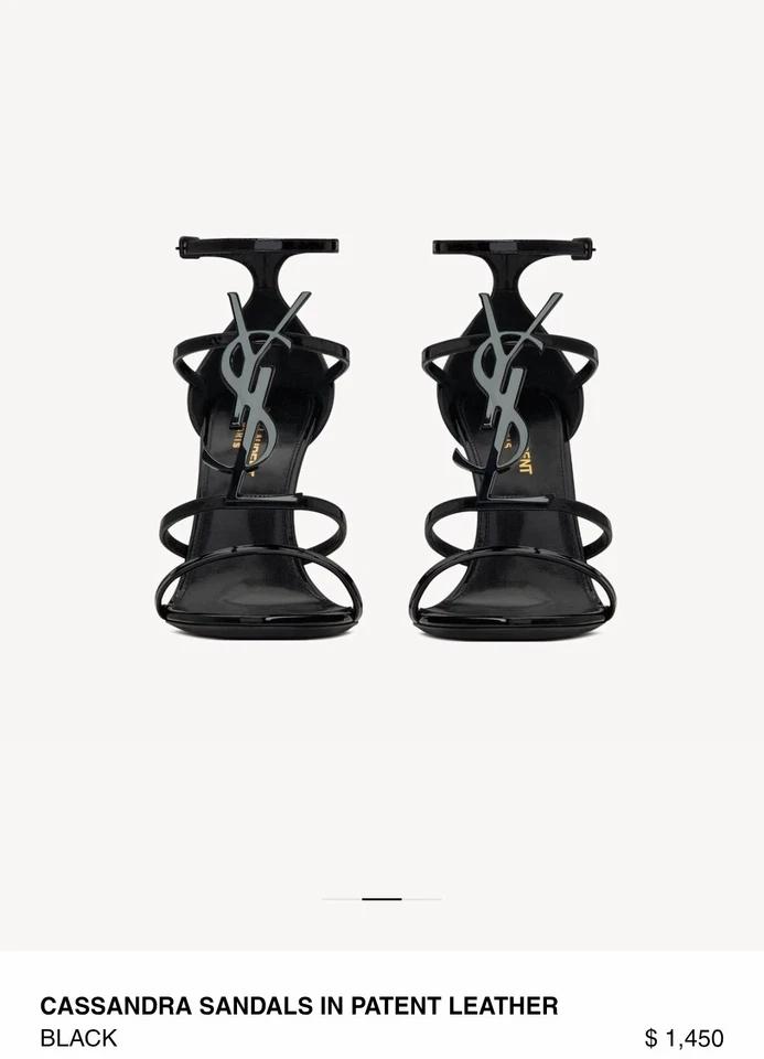 Sandalias Saint Laurent Cassandra YSL Logo Negras Talla 41 Foto 2 de 4