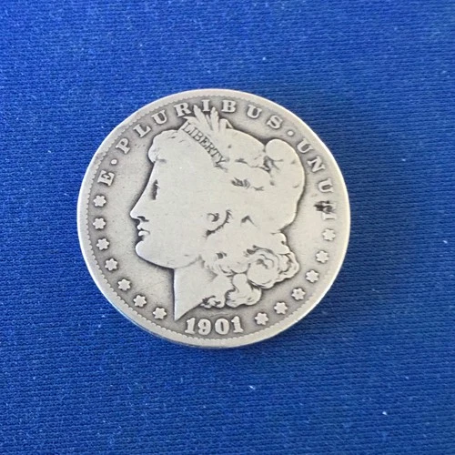 1901-S Morgan Silver Dollar having good details.
