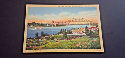 USA Vintage Postkarte ''Cape Cod Canal & Bourne Bridge, Cape Cod, Mass'' 8A-H2914