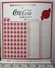 Coca-Cola Punchboard Lion Mfg Co Chicago Vintage Cardboard Name Punch Out 5 Cent