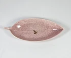 RED WING POTTERY LEAF SHAPE PINK SERVING DISH M 1445 12”X 5” Vintage
