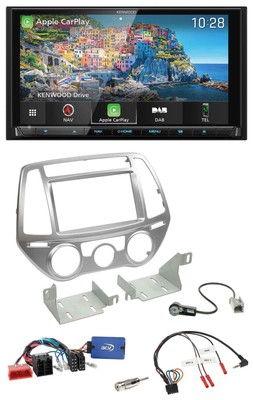 Kenwood Bluetooth Lenkrad 2DIN USB TMC DAB Navigation für Hyundai i20 2012-2014