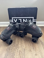 VNLA Junior Quad Speed Roller Skates Black/Gray Men  s 8 Women  s 9 Used With Box