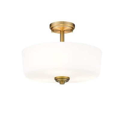 Z-Lite Arlington 14.75'' Heritage Brass Semi Flush Mount Light with Glass Shade