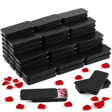 60pcs Slide Top Small Tins Containers Rectangular Cosmetics Metal Boxes Small