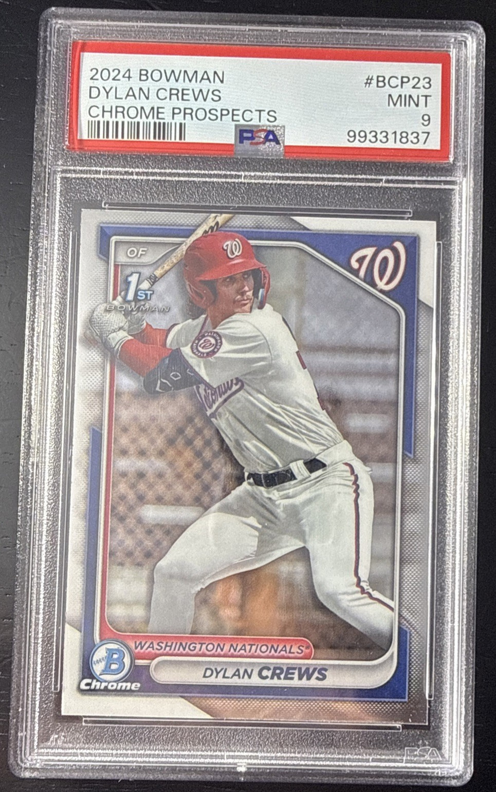 Dylan Crews 2024 Bowman Chrome 1st Prospect RC #BCP-23 Nationals PSA 9 MINT