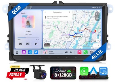 8+128GB Autoradio für VW Golf V VI Plus 9'' Android Auto 13 GPS Radio CarPlay DSP
