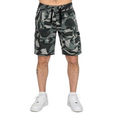 Enzo Mens Cargo Shorts Elasticated Lightweight Multi Pocket Camo Half Pants