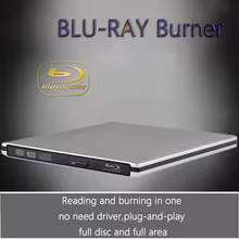 Ultra-Slim External Optical Drive with  Blu-Ray Burning, USB 3.0, DVD Play,  Blu