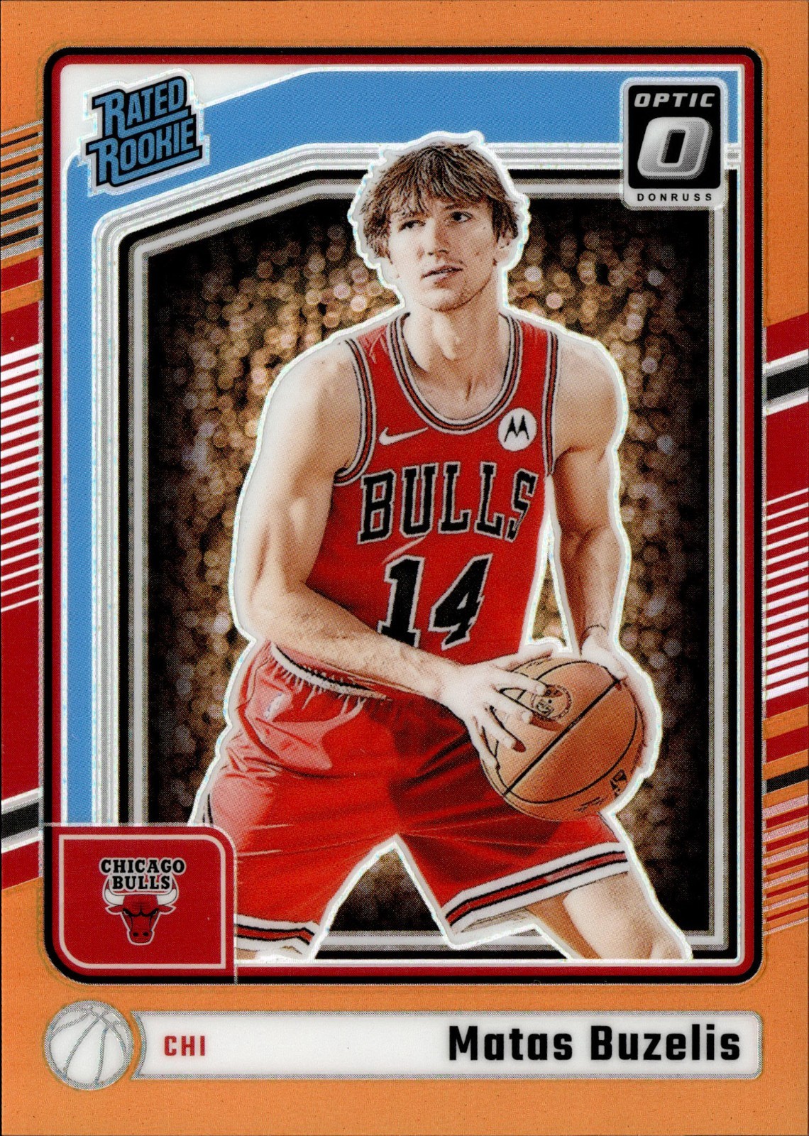 2024-25 Donruss Optic Matas Buzelis Rated Rookie #271 Orange Prizm /175 Bulls RC
