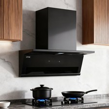 90cm Angled Cooker Hood 3 Speeds Powerful Kitchen Extractor Fan with LED Light