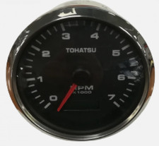 Tohatsu Marine Tachometer RPM Gauge 1000 Black Dial Chrome Bezel Outboard