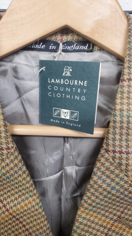 全新 Lambourne 羊毛粗花呢动作背面运动外套 Heritage Academia Office 全新带标签 — 第 2/4 张图片