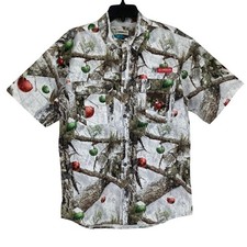 Magellan Outdoors Men's Small Laguna Madre Holiday Snowdrift Fishing Shirt G1-15