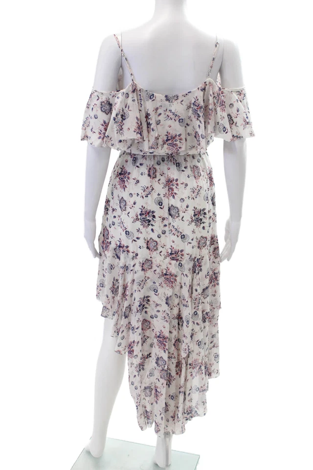 Joie Mujer Seda Cuello en V Floral Volantes Solero Blanco Multi Talla XS Foto 3 de 4