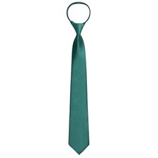Pre-Tied Men's Necktie Adjustable Zipper Tie for Men Solid Color Dark Green