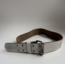 vintage Murphy  s Daughter Belt Black Crackle Leather Made in USA 90s Industrial