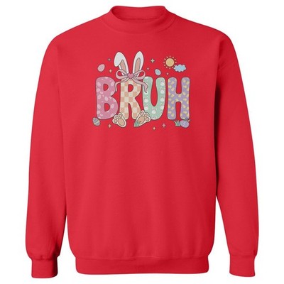 Bruh Easter Bunny Bruh Easter Eggs Gen Z Unisex Crewneck Sweatshirt