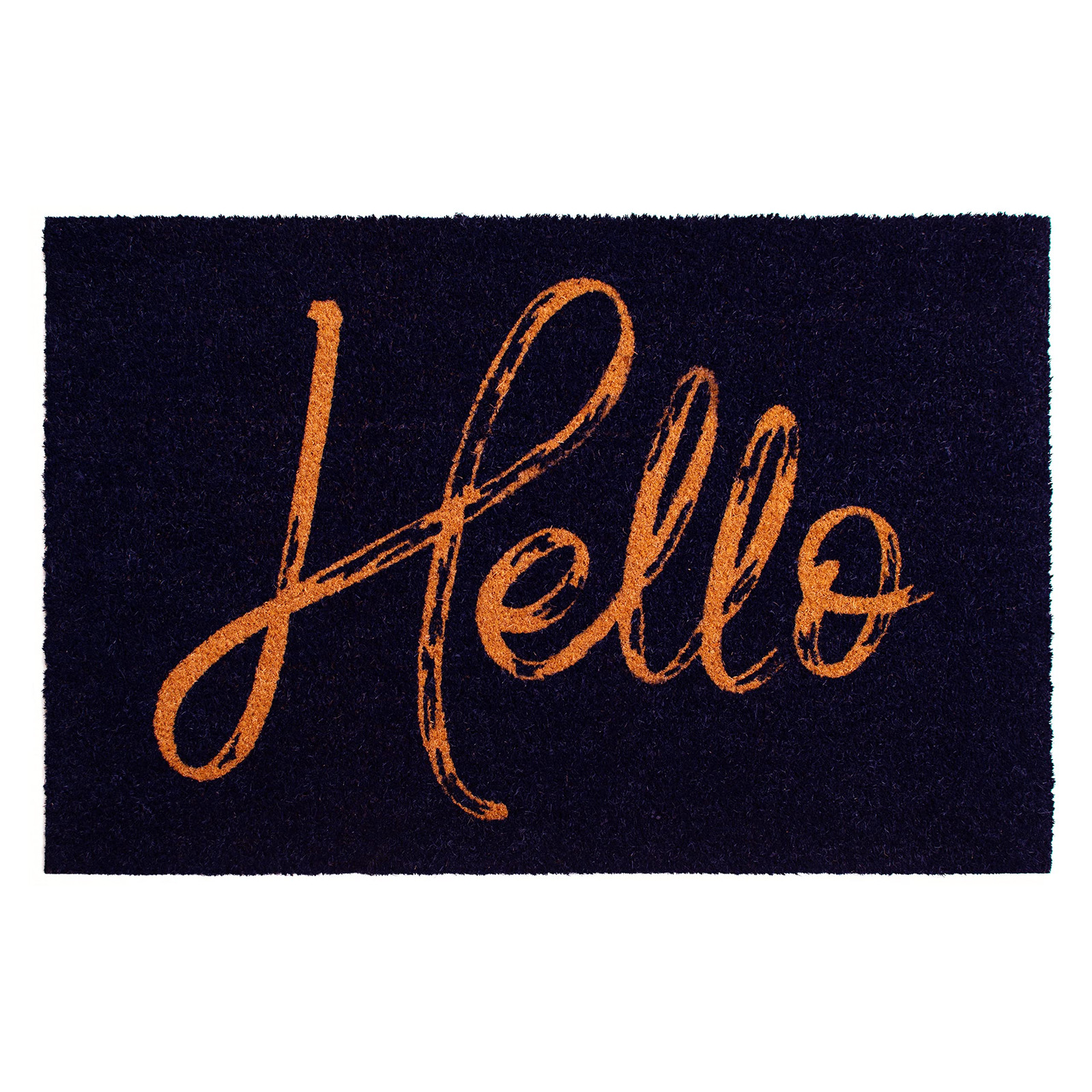 Canty Hello Black Doormat 24x36 Entry Rug for Welcoming Spaces