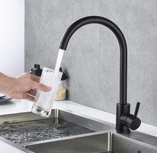 Black Stainless Steel Kitchen Sink Faucet Stainless Steel Single Hole Bath New