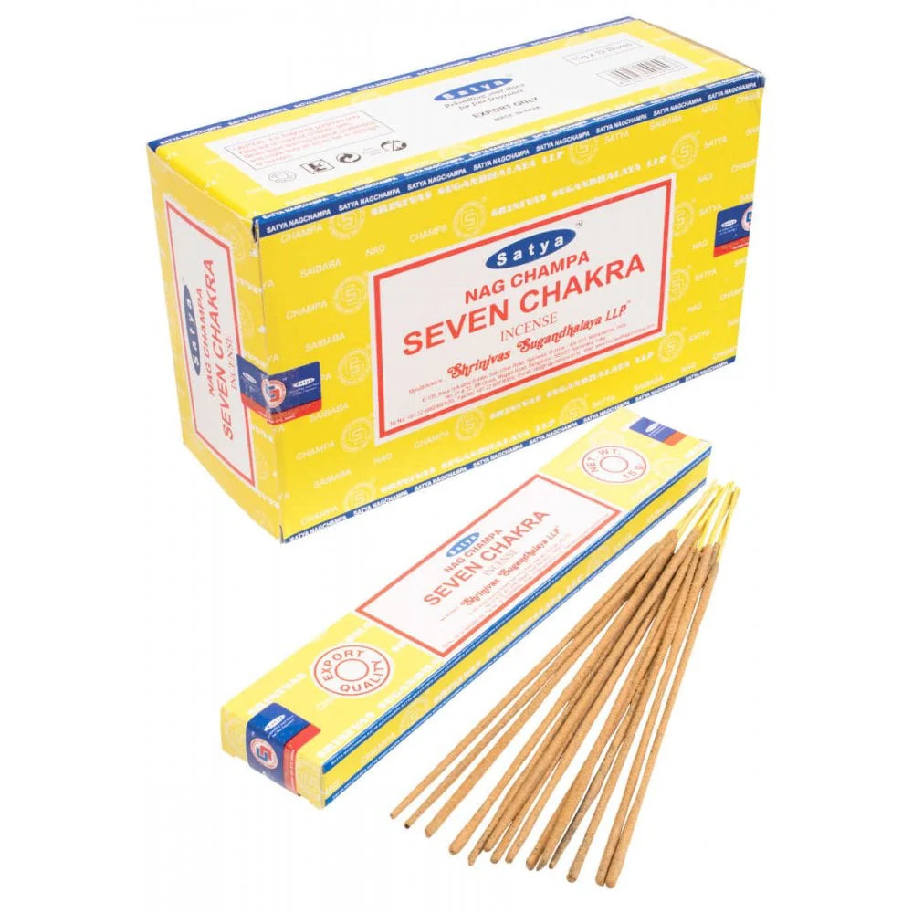 12x Boxes Satya Nag Champa Seven Chakra Incense Sticks 15g - Image 3