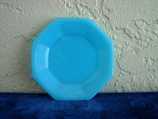 Akro Agate Large Octagonal Plate Light Blue