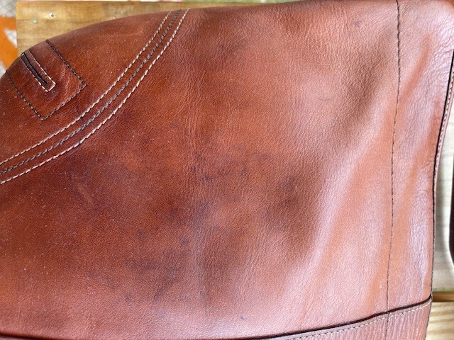 バッグ UNI Coach Y2K Blue and White Leather Hobo Shoulder Bag F10908
