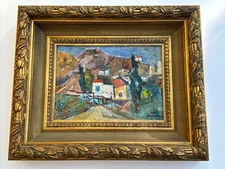 JACOB EISENSCHER PAINTING ISRAEL AUSTRIA MODERNIST LANDSCAPE FAMOUS LISTED RARE
