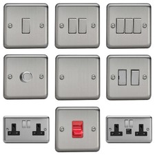 Matt Chrome Range of Light Switches Black Plug Sockets & Accessories - Varilight