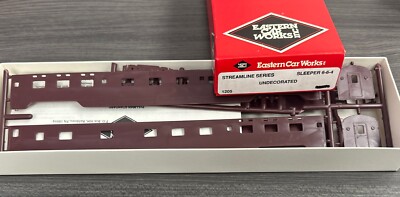Eastern Car Works HO Scale Streamline Series #1205 Sleeper 6-6-4 Undecorated NOS