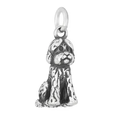 Goldendoodle Doodle Labradoodle Dog 3D 925 Solid Sterling Silver Charm Pendant