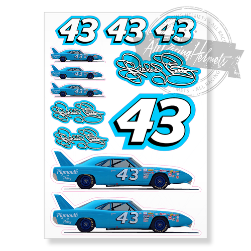 Richard Petty #43 Dodge Nascar A4 Printed Vinyl Decal Sticker High Quality - 第 1/4 張圖片