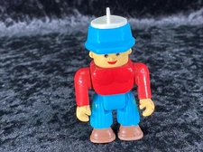 Vintage Toolhead 3" Action Figure By Soma Man Blue Hat 1997 Toy Straight Head