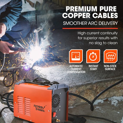 ROSSI 170Amp MIG ARC Stick Welder Inverter MMA Welding Wire Gasless Gas 15A Plug - Picture 9 of 12