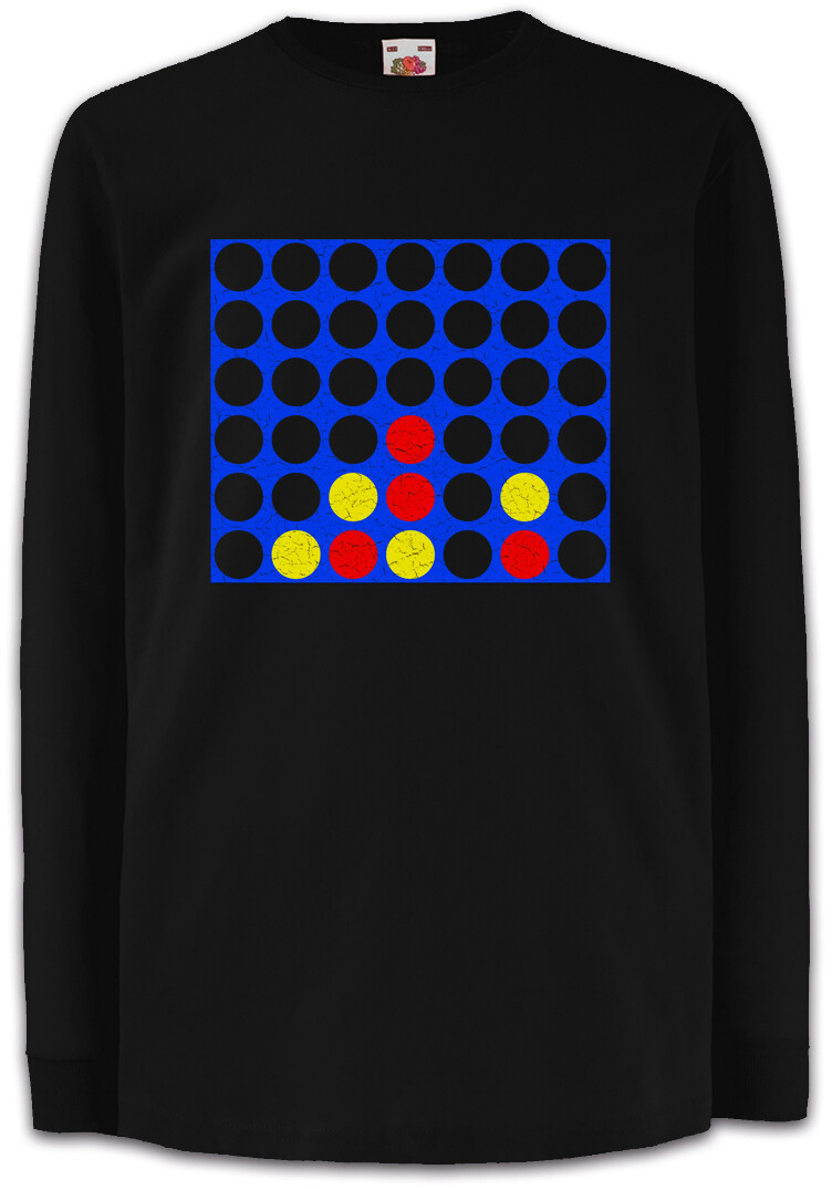 FILA Connect Four Board Kids Long Sleeve T Shirt Game Retro Geek Nerd Four in a Row