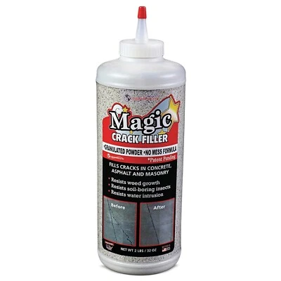 BRANDED Magic Crack Filler 2LB Concrete Grey, for Filling in Concrete Cracks on Driveway