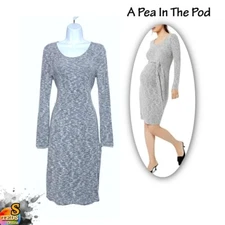 NWT  A Pea In The Pod S Maternity Tie-Front Dress 12979-23 Grey