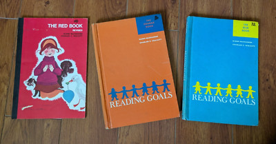 Vtg Lippincott Reading Goals Set of 3 Red Orange Blue McCracken Walcutt XLib