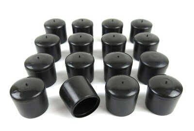 16pc 7/8'' Black Plastic Vinyl Furniture Leg Tips