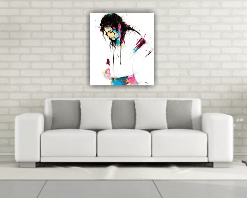 Michael Jackson Colourful wall art printed on canvas 22'' X 30" solid frame - Picture 2 of 3
