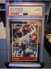 2022 Panini Donruss - Bryce “Mondo” Harper - 1988 Retro Holo Orange PSA 10