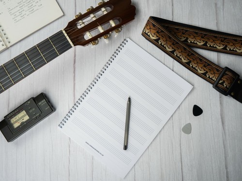 A4 Music Composition Notebook 8 Manuscript Staves and Lined Note Paper Piano - Picture 3 of 7